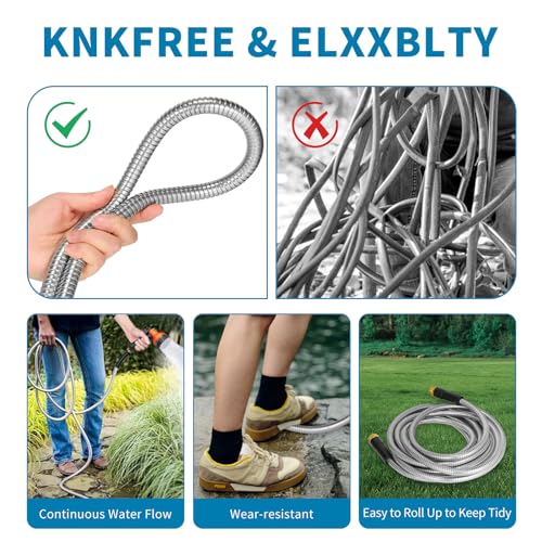Metal-25-FT-Garden-Hose-Stainless-Steel-Heavy-Duty-Water-Hoses-Adjustable-Spray-Nozzle-Lightweight-No-Kink-Garden-Hoses-for-Yard-OutdoorCar