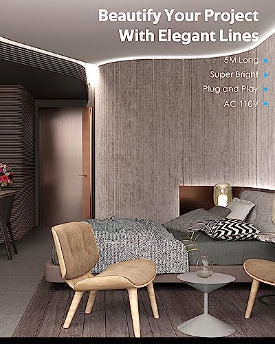 Tira de luz LED Samsion flexible blanca 16.4ft miniatura 5