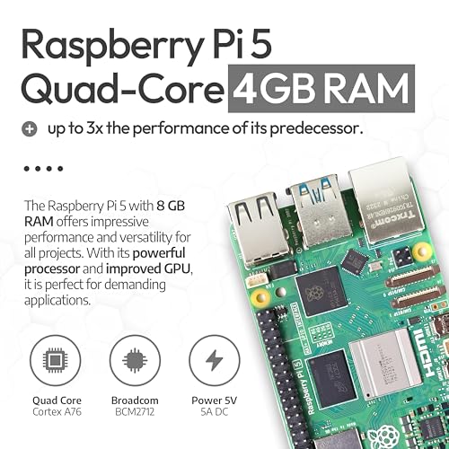 Image of Raspberry Pi 5 4GB Starter Kit | 64GB Edition | Official 27W Power Supply | Official case with Fan | 4K Micro HDMI Cable 1m | Aluminum heatsink