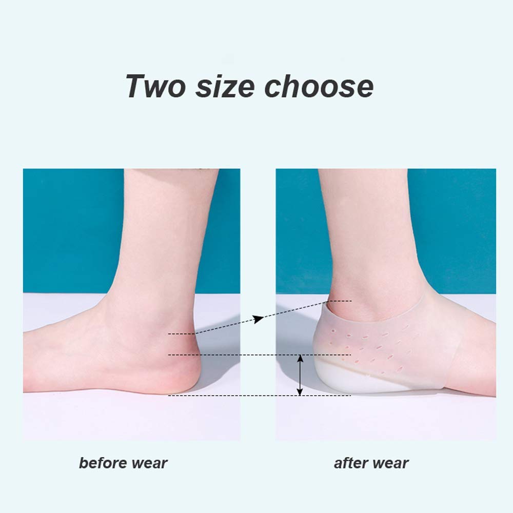 1 Pair Silicone Gel Insoles for Women, Silicone Gel Heel Cups Foot Pain Relief Pads Cushions Ball Foot Gel Pads Cushions