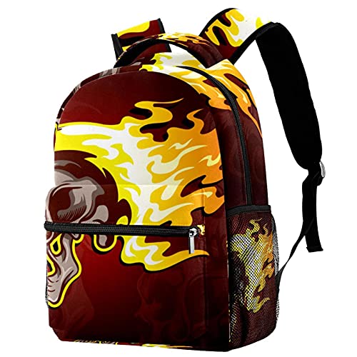 Sac à dos vintage tête de mort et rose multicolore pour enfant et ordinateur