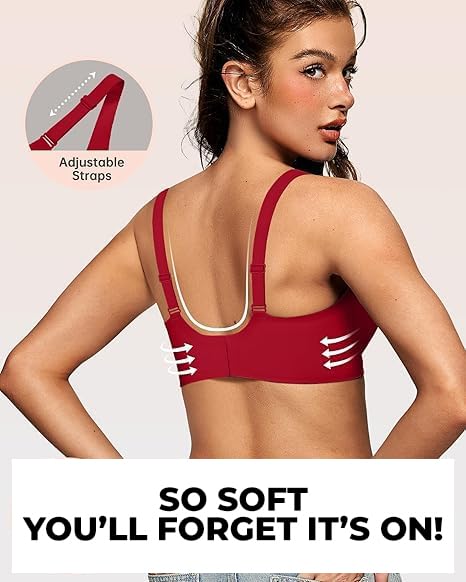 Image of JellyLift Seamless Wireless Jelly Bra for Women | No Underwire, Deep V Invisible T-Shirt Bra | 360 Jelly Support, Adjustable Straps | S-3XL