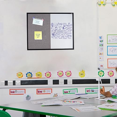 Combination Boards, Dry Erase Board，Magnetic Dry Erase Paint, White Board Wall Mounted Black Board For Classroom& Office 36X24'' #TOP4