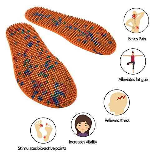 Lyapko Acupuncture Shoe Insoles Foot Therapy Massager 1492 Needles 5 Ag - Size Us W8.5 M7 / Eu 39. Premium Reflexology Unique Patented Acupressure Massage Tool #TOP2