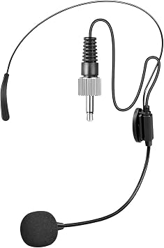HOTEC Replacement Headset Microphone with 3.5mm Locking Screw Plug, Unidirectional Microphone Replacement Mic Compatible Wireless Microphone System