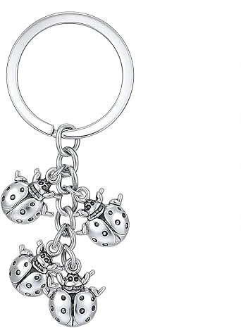 Ladybug Keychain Lucky Ladybird Pendant Symbolizing Good Fortune,Animal Keychains for Womens Bag Charm, Cute Key Chains Gift for Women Men Animal Lovers and Friends