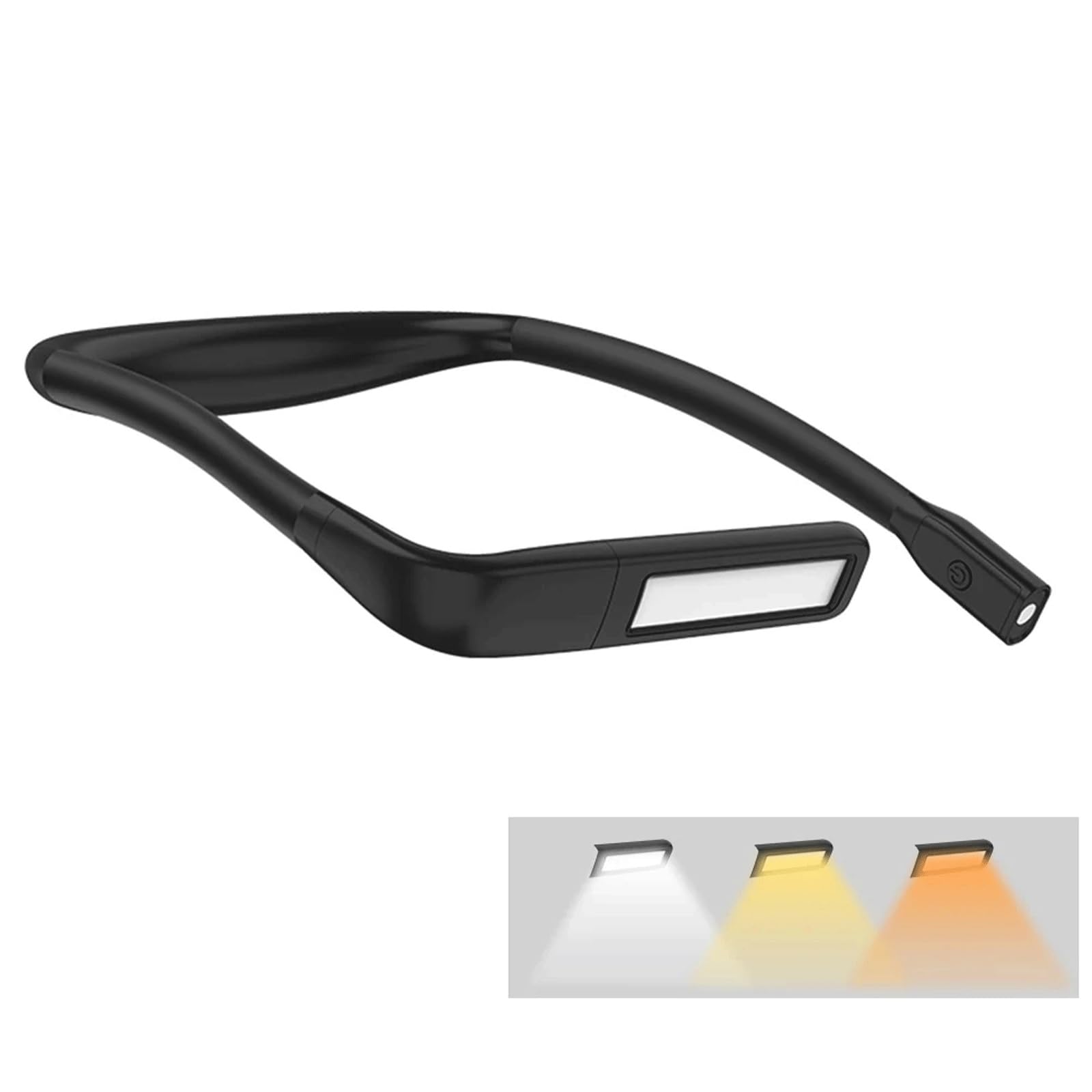 Lampka nocna LED do czytania, ładowanie USB, wisząca lampka do czytania, 3 kolory, może zginać ramiona, nadaje się do nauki, nocnego biegania, chodzenia, robienia na drutach, kempingu