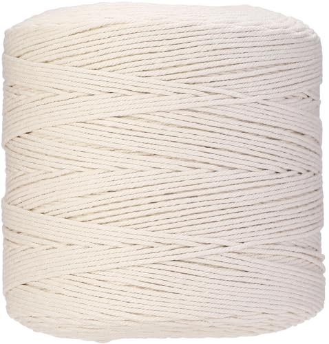 GOHOHOF Macrame Cord 3mm x 875yards Natural Macrame Cotton Rope Colored Macrame Rope Soft Cotton Cord Macrame Supplies Craft Rope Macrame Yarn for Plant Hanger Wall Hanger Dreamcatcher(Beige)