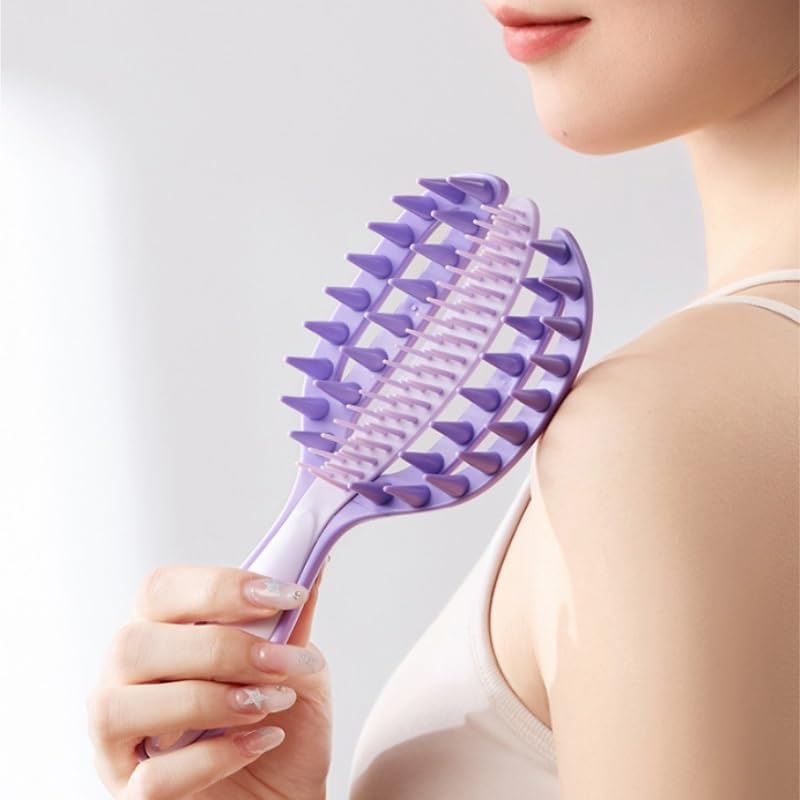 Long Handled Hairbrush Soft Silicone Bath Comb Hair for Washing