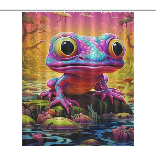 Rideau de douche grenouille imperméable en polyester lavable 152x183cm - 7