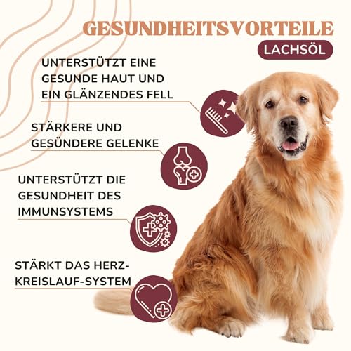 Lamina Care - Lachsöl Hunde und Katzen, Angereichert mit Omega 3, 6, EPA und DHA, Fortschrittliche Formel auf Lachsöl Katze für Gesunde Haut und Starke Gelenke, Natürliches Fischöl für Hunde