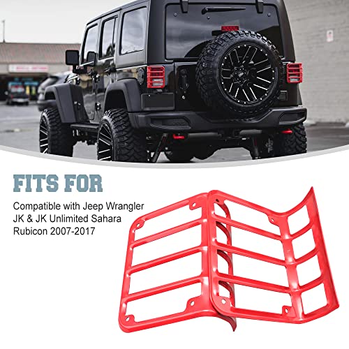 Adtopi Tail Light Cover For Jeep, Jk Tail Light Cover Rear Taillight Guards Steel Taillight Cover Compatible With Jeep Wrangler Jk 2007-2018 #TOP3