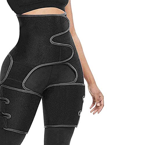 High Waist Trainer,Sweat Waist Trimmer Thigh Trimmer for Women Weight Loss,Slimming Belt Body Leg Stomach Shaper for Women Neoprene (Black, M/L)