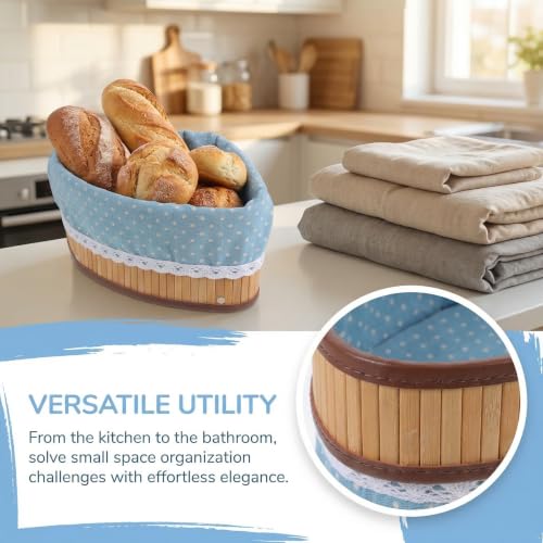 Cesta organizadora triangular decorativa para almacenamiento estético en el closet y baño 4