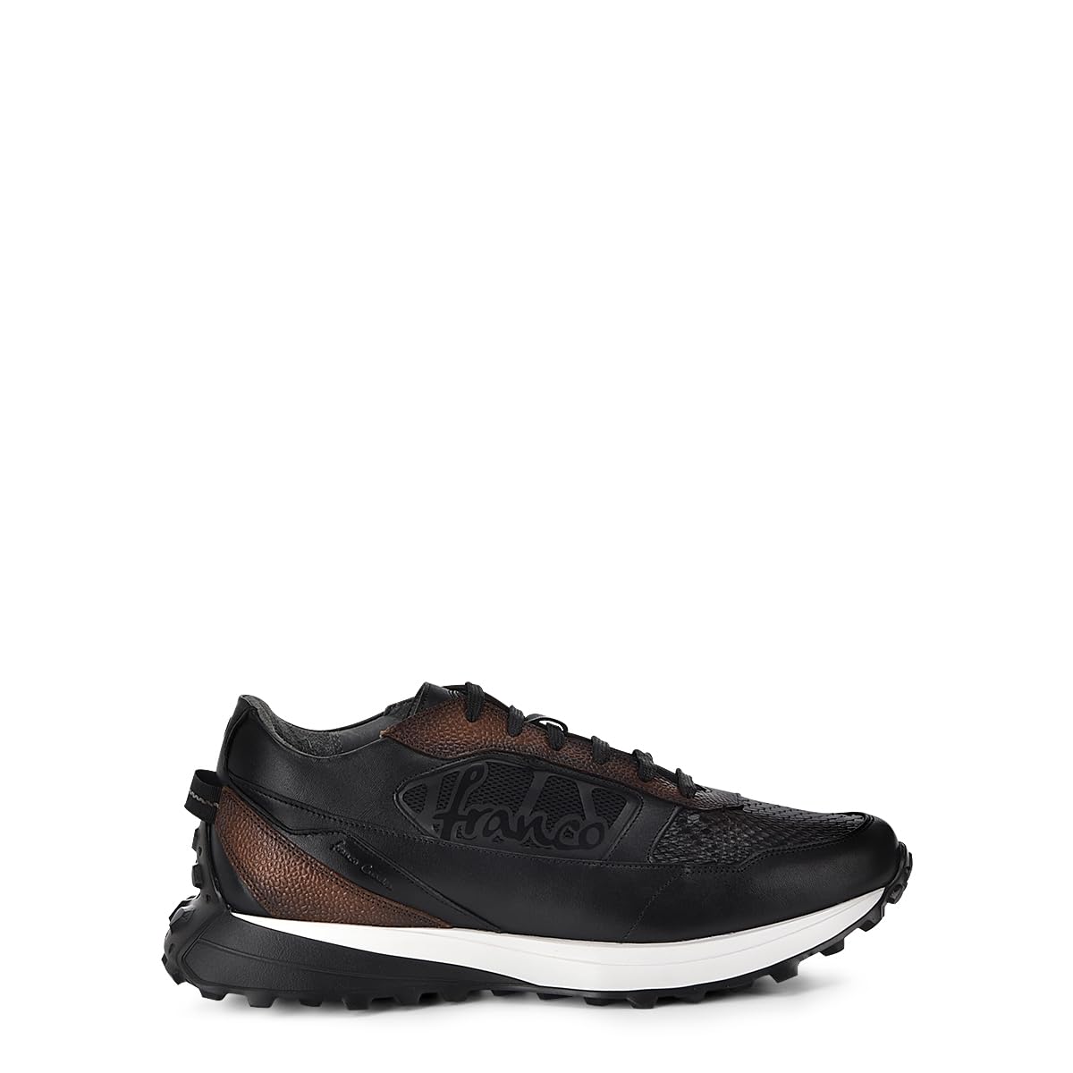 FRANCO CUADRA Men's Sneakers in Genuine Python Leather Black