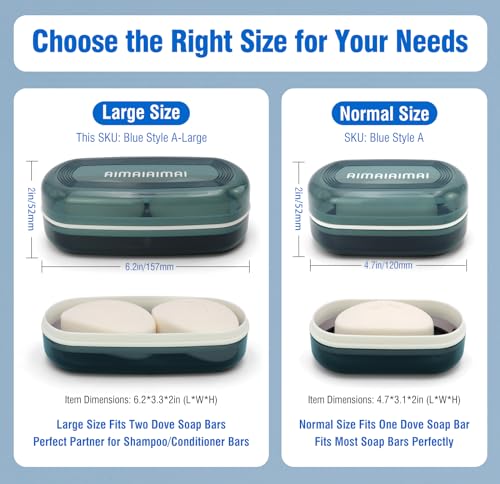 Shampoo-Bar-Holder-Travel-Soap-Container-Large-Soap-Box-Soap-Dish-with-Draining-Layer-Soap-Case-for-Bathroom-Traveling-Gym-Camping-Blue-Style-A-Large