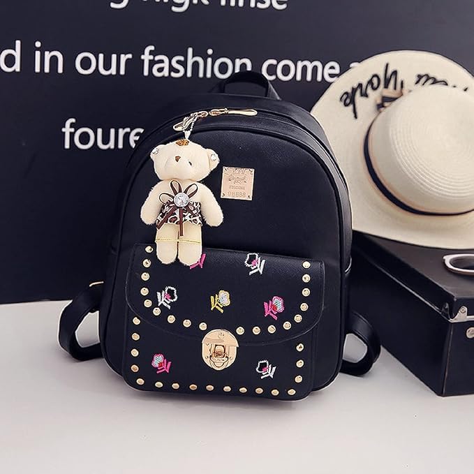 Image of ShopyVid Girls 3-PCS Mini Leather Backpack Sling & Pouch Set for Women's /Rakhi gift for Sister