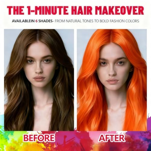 Orange Temporary Hair Color Spray - Washable & Natural Hold