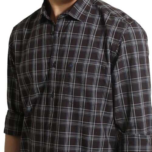 Image of BASICS 100% Cotton Checked Shirt for Men | Slim Fit | Everyday Smart Casual Wear | Full Sleeve