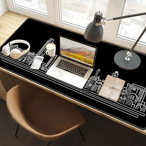 Tapis de bureau large noir pour organiser votre espace informatique PC