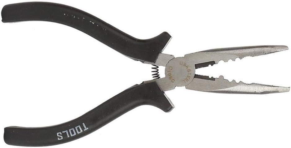 Slimline Bent Nose Pliers 6'' High Carbon Steel Round Curved Nose Pliers High Hardness, Firm And Strong，for Multiple Purposes.