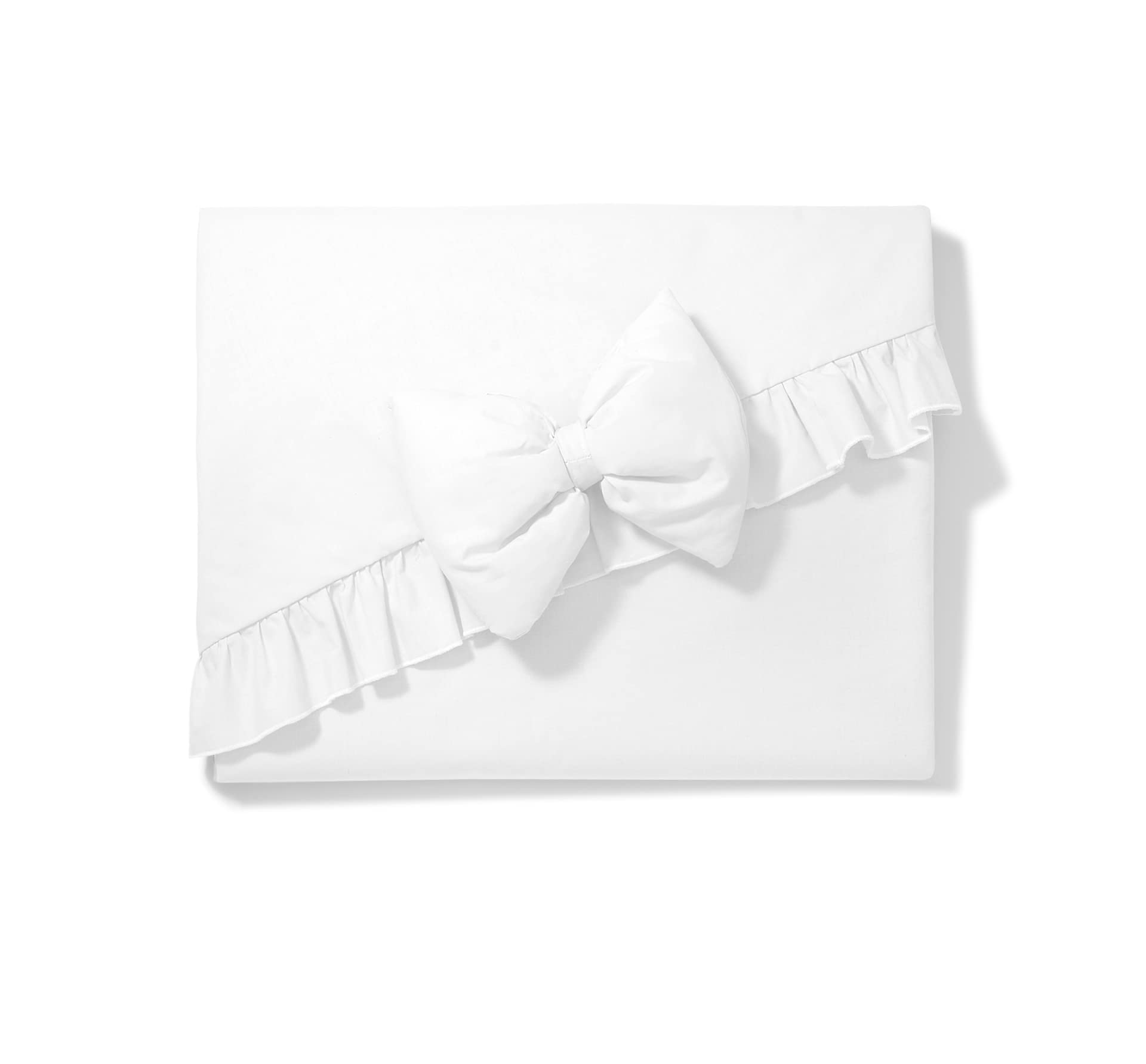 balbina Set decorativo per lettino, 100% cotone, baldacchino con volant e fiocco, zanzariera per cameretta dei bambini, tenda opaca senza asta per baldacchino, 240 x 165 cm, bianco