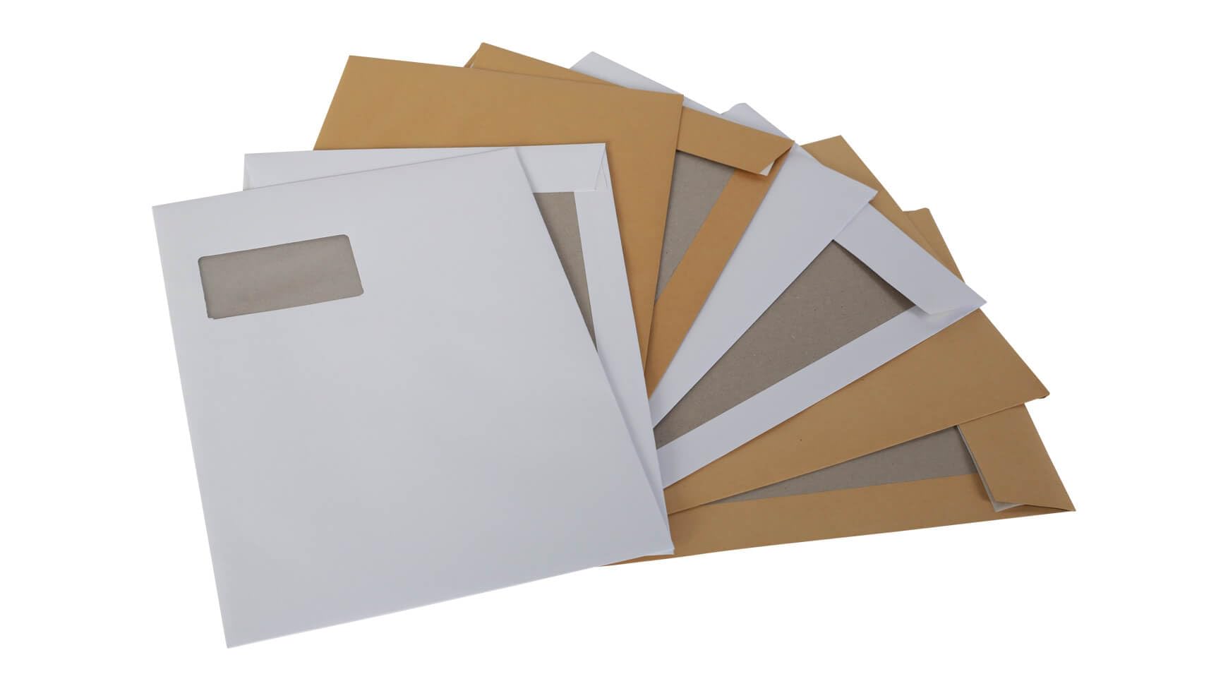 200x Versandtasche Papprückwandtasche 229 x 324 mm A4 C4 Fenster links Selbstklebestreifen 120g/qm Weiss Rückwand aus Pappe für starken Halt