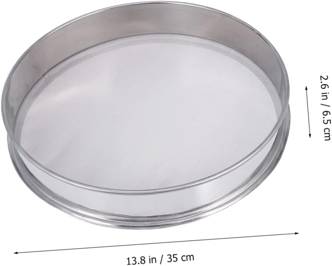 35cm Stainless Steel Fine-Mesh Sifter Kitchen Sieve for Baking and Cooking Heavy-Duty Flour Sifter for Home Baking and Garden Use