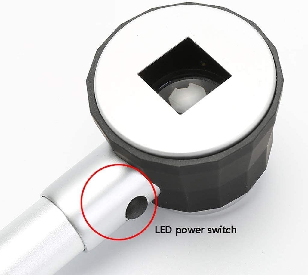 Lente d'ingrandimento portatile, lente d'ingrandimento per anziani, lettura, identificazione di gioielli, riparazione, luce LED, lente d'ingrandimento in vetro ottico 45X con luce LED, interessante