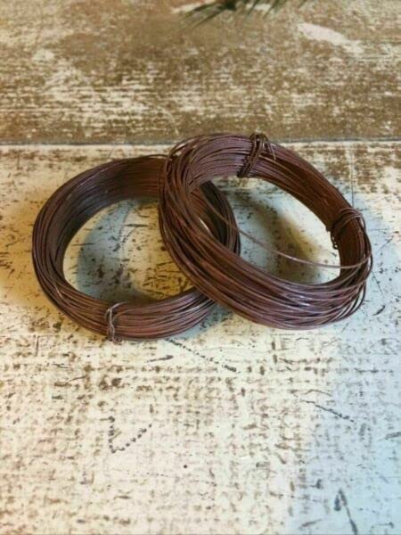 for 2 Rolls 24 Gauge Rust Rusty Wire Tin 100 Ft Primitive Holiday Craft Supplies Seasonal Candles FigurinesQ