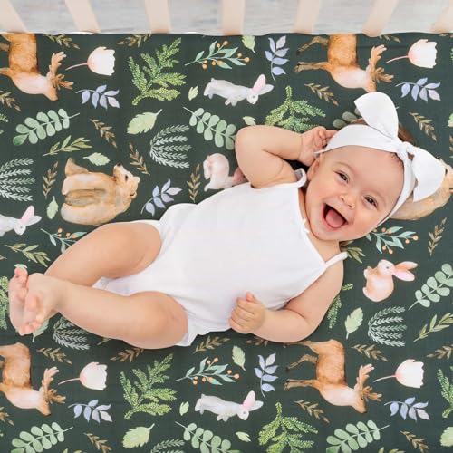 Image of JISEN Fitted Crib Sheets 1 Piece Soft Breathable Baby Crib Sheets for Standard Crib and Toddler Mattress Baby Bed Sheets for Crib for Baby Boys Girls Neutral 28x52 Inch Bear