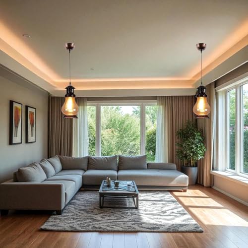 Image of Cherry Hanging Pendant Light for Home, Vintage Ceiling Lamp for Dining Room, Living, Bedroom, Metal & Glass Indoor Light Fixture, (Bulb not Included) Pack of 1