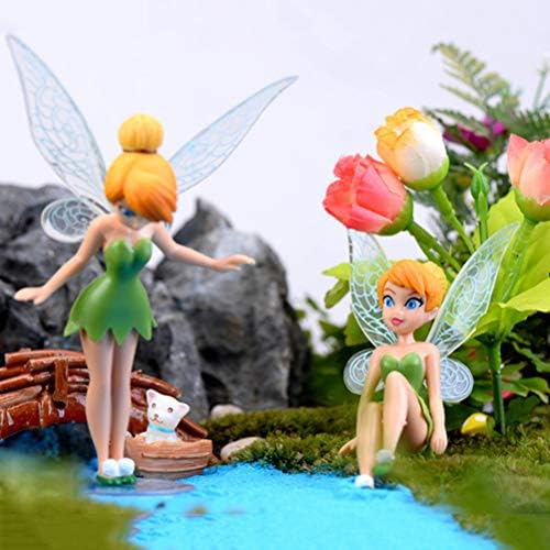 6Pcs Flower Fairy Pixie Fly Wing Family Miniature Flower Fairy Girls Dollhouse Garden Ornament Accessories