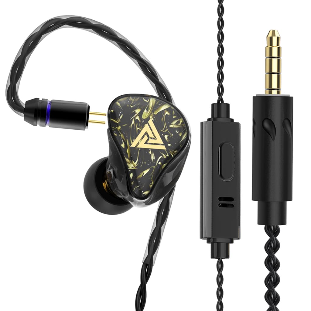 QKZ Kaiser Wired Earphones with Mic, 10mm Dual Dynamic Driver IEM