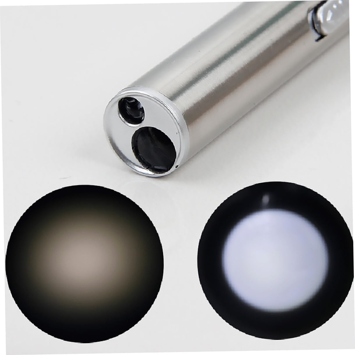 2pcs USB Rechargeable LED Pen Light Portable Flashlight with White and Yellow Light Metal Body for Doctors Nurses Examination