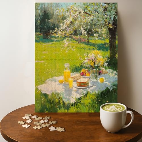 Casse-tête 500 pièces bois Pique-nique d'été - 20 x 15 po