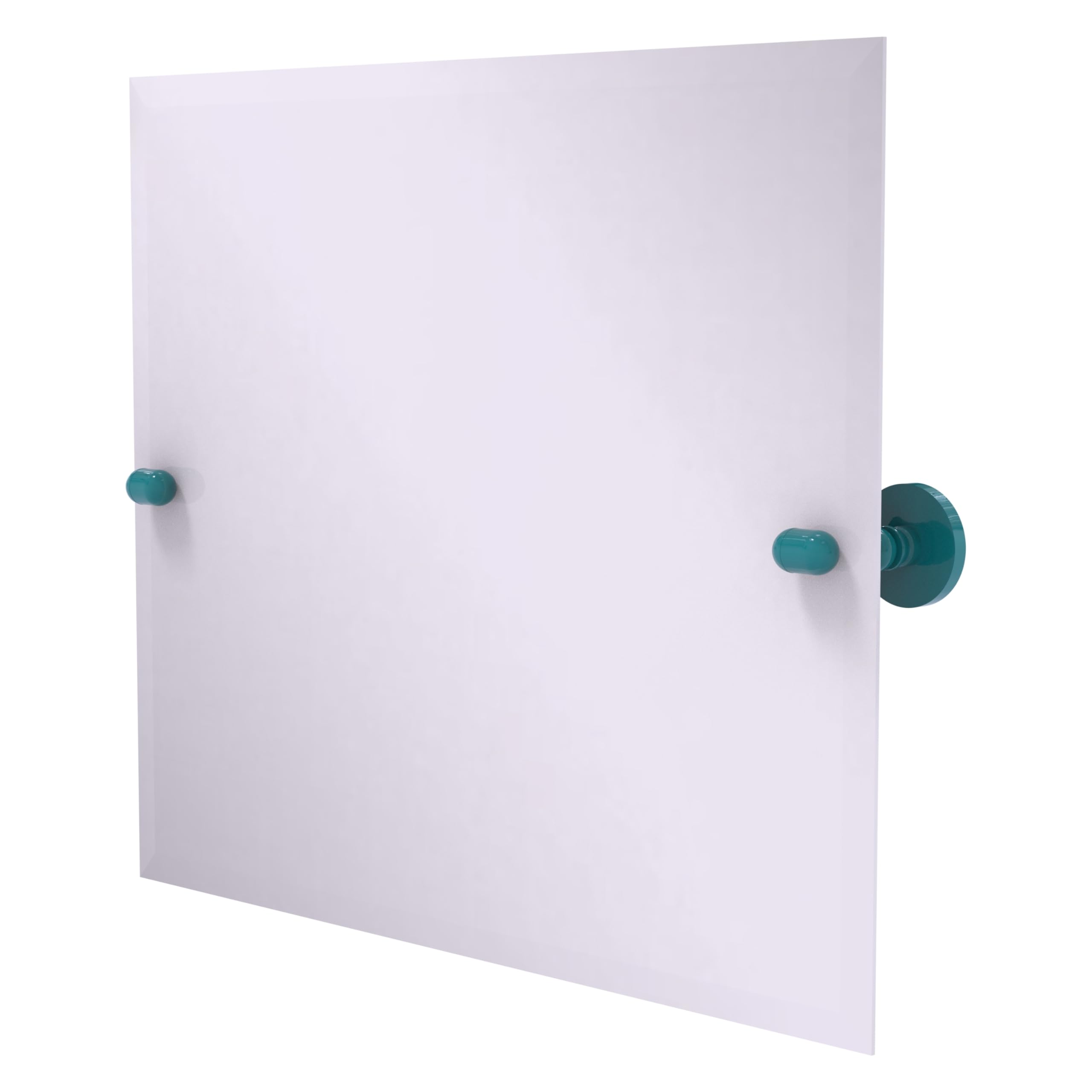 Allied Brass TA-93-GLT Frameless Landscape Rectangular Tilt Mirror with Beveled Edge, Glokzin Teal