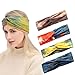 Produktbild Zoestar Boho Criss Cross Stirnbänder Blau Yoga Head Wrap Batik-gefärbte Kopfschals Knoten-Turban Haarbänder für Frauen und Mädchen (4 Stück)