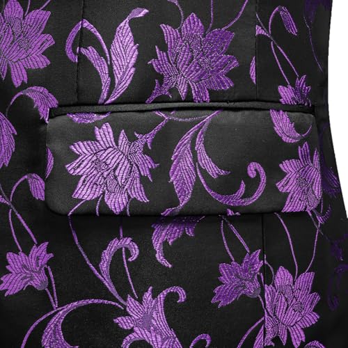 Image of Barry. Wang Men's Sport Coats & Blazers Flower Suit Jacket 1 Button Paisley Tuxedo Mardi Gras Carnival Parade Gift