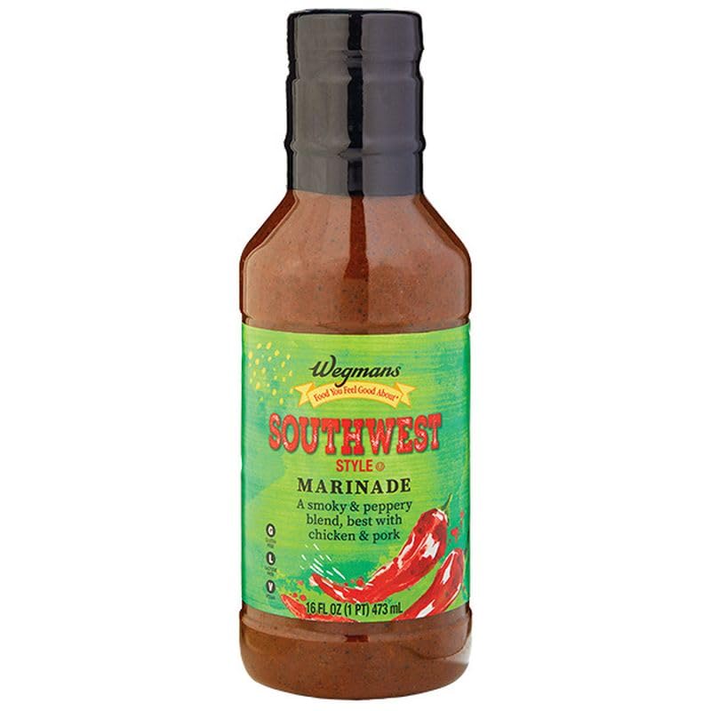 Wegmans Southwest Style Marinade - Smoky, Peppery Blend for Chicken or Pork -16 Fl Oz (2 Pack)