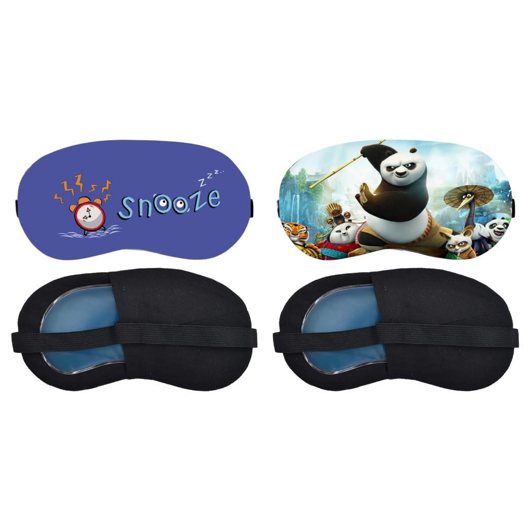 Aoxeria Snooze Alarm, Kung Fu Panda Sleeping Eye Mask Combo, Soft Comfortable Light-Blocking Eye Cover for Women, Men & Kids, Reusable Blindfold for Night Sleep, Nap, Travel, Flight (Pack of 2)-image-39