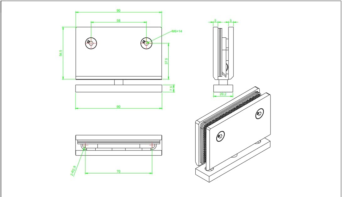 Ranbo Heavy Duty 360 Degree Shower Glass Door Pivot Hinge,Solid 5mm 304 Stainless Steel,Top and Bottom Mount,for 5/16"-1/2" (8mm-12mm) Frameless Doors,One-Piece Precision Cast, Polished Chrome,1 PC