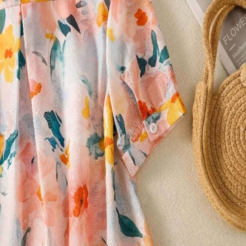 Image of Gufrina Women's Casual Button-Down Shirt with Multicolor Floral Print & Half Sleeves, Collar Neck