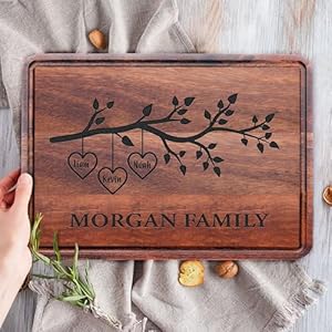 Personalized Hanging Hearts Cutting Board Christmas Gift for Mom, Grandma, Nana Custom Gifts, Anniversary, Housewarming, New Home Decor Gift with Kids Names for Family, Parents, Grandparents Personalized Hanging Hearts Cutting Board Christmas Gift for Mom Grandma Nana Custom Gifts Anniversary Housewarming New Home Decor Gift with Kids Names for Family Parents Grandparents