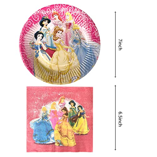 Party Supplies For Disney Princess, 20 Plates And 20 Napkins, For Princess Theme Birthday Party Decorations #TOP1