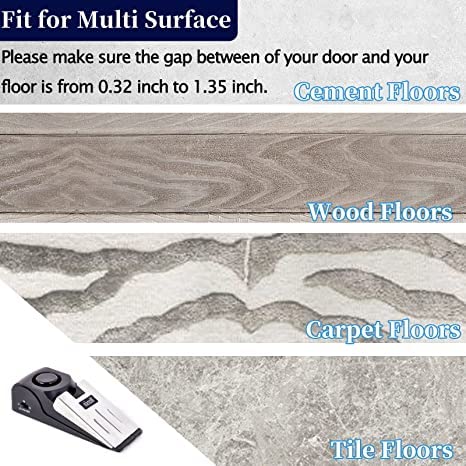 Door Stop Alarm, Door Stopper With 120Db Security Alarm, Floor Wedge Doorstop For Travel Apartment Home House (Pack Of 2) #TOP4