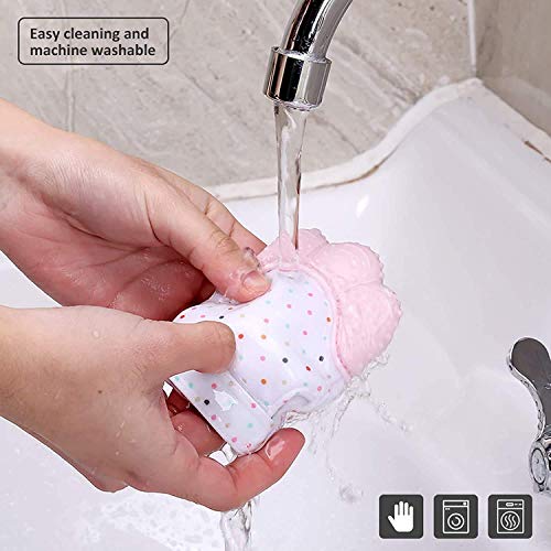 Image of WAHHSON Cotton Baby Soft Teething Mitten Teether Glove, Teether for 0-12 Months Baby, Teething Pain Relief Toy Glove, Natural Remedy for Infants & Toddlers | Infant Teething Mittens (Pink, Pair of 1)