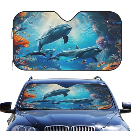 Pare-soleil voiture dauphin mignon pliable taille M pour SUV et camionnette