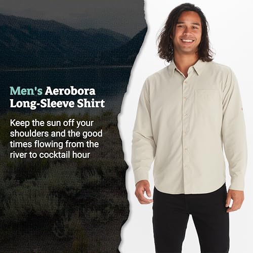 Image of MARMOT Men's Aerobora Long Sleeve Button Down Shirt, Sandbar, X-Large