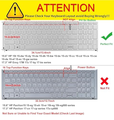 Image of Saco Laptop Keyboard Cover Fit for 15.6 inch HP 15s-fq 15s-er Series 15s-FQ5007TU | 15s-FQ5111TU | 15s-FQ5112TU | 15s-FQ5190TU | 15s-FQ2673TU | 15s-FQ2717TU | 15s-FQ3071TU | 15s-er1501AU -Transparent